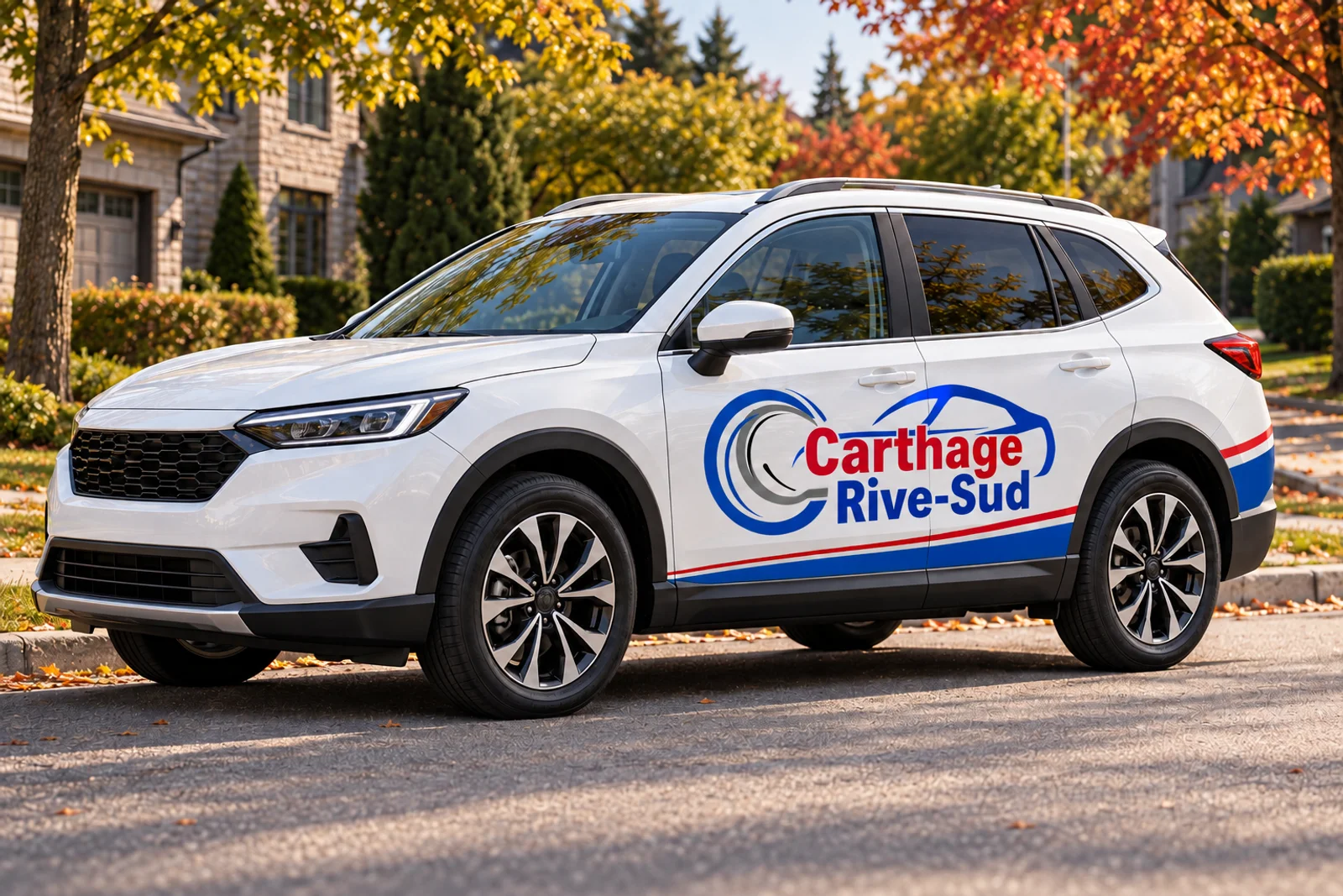 Illustration d’une voiture portant le logo Carthage.