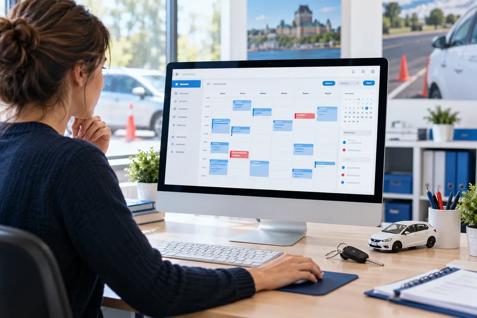 Illustration conceptuelle d’un outil de gestion, sans représenter un logiciel précis.